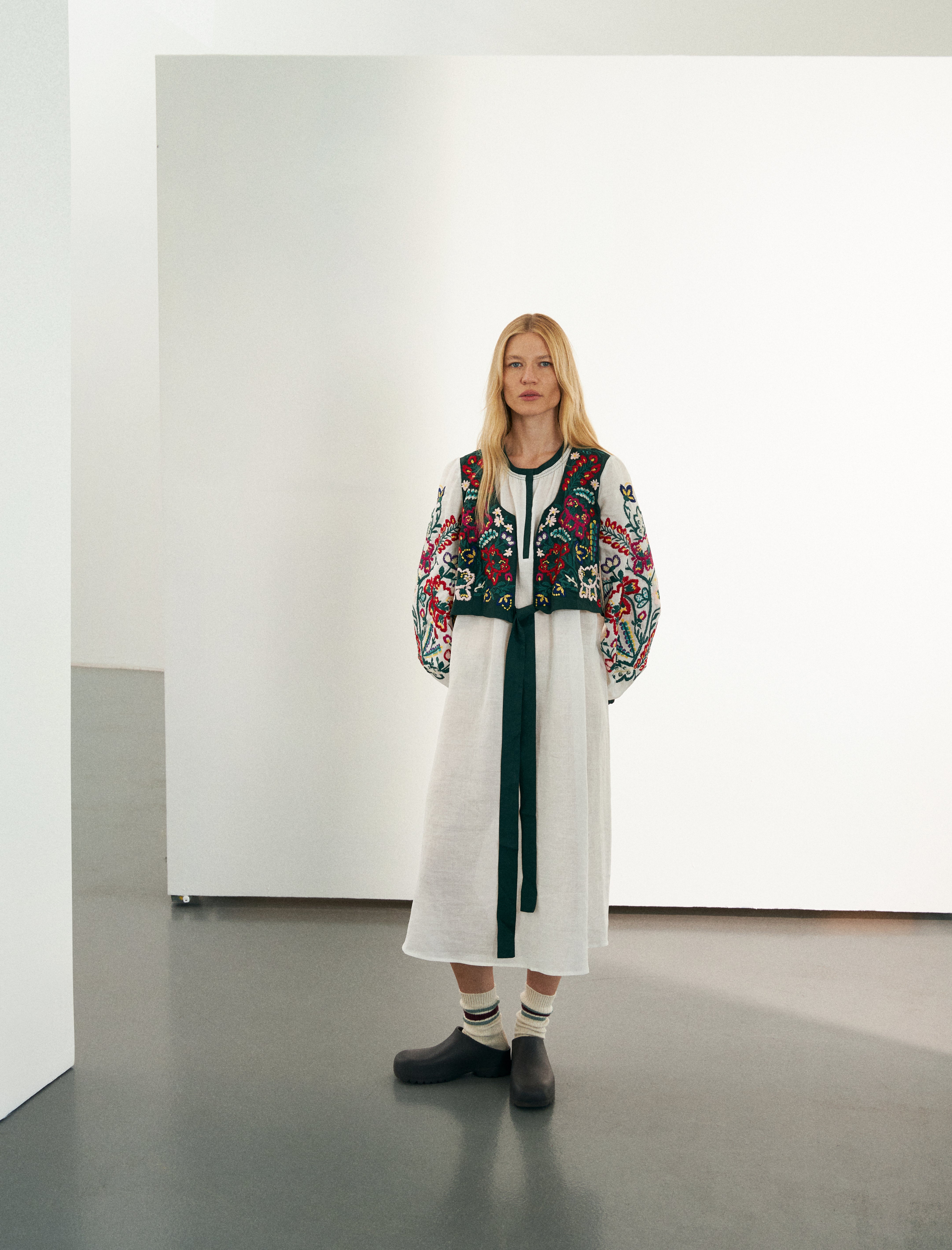 Сукня «Опілля» з зеленим кептариком